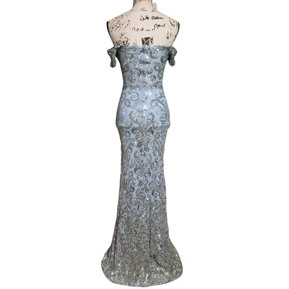 carter sequin scroll a-line formal dress Windsor Carter Sequin Scroll A-line Formal Dress